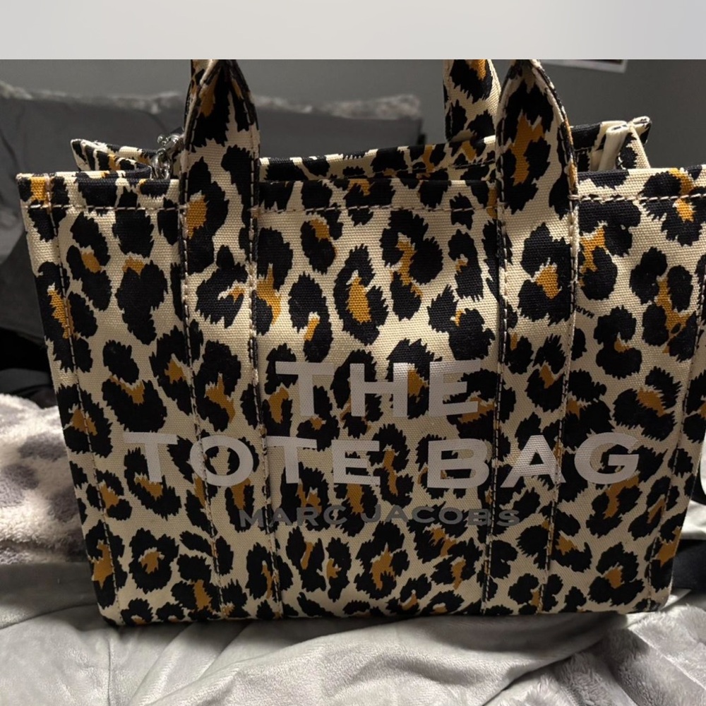 Marc Jacobs Black and Tan Leopard Tote